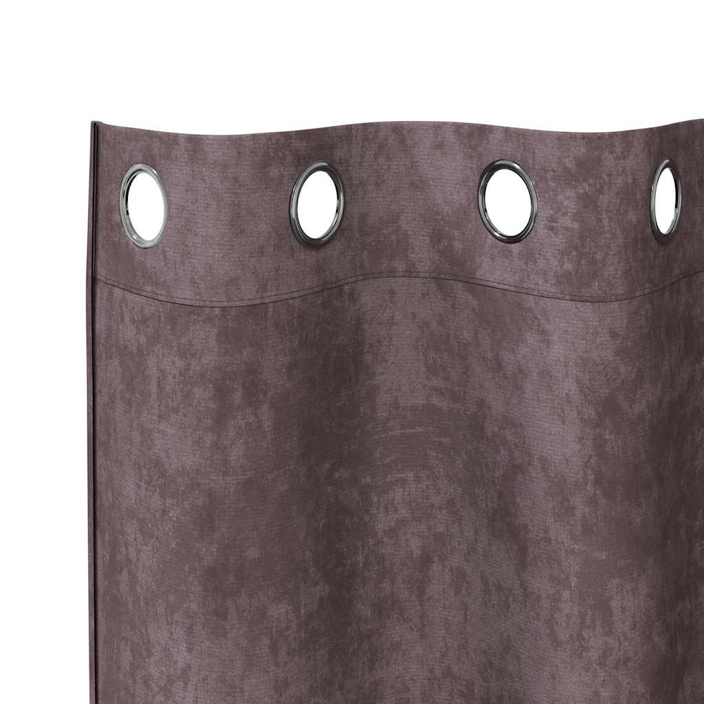 Tende in Velluto con tende 2 pcs Marrone 245 x 140 cm Velluto | homemem39