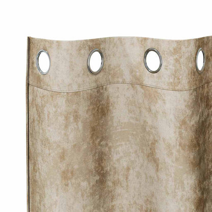 Tende in Velluto con tende 2 pcs Crema 225 x 140 cm Velluto | homemem39
