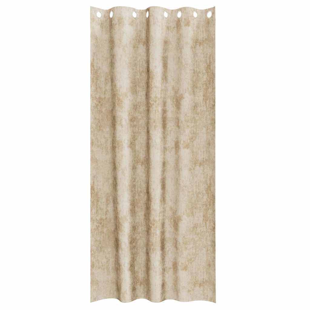 Tende in Velluto con tende 2 pcs Crema 260 x 140 cm Velluto | homemem39