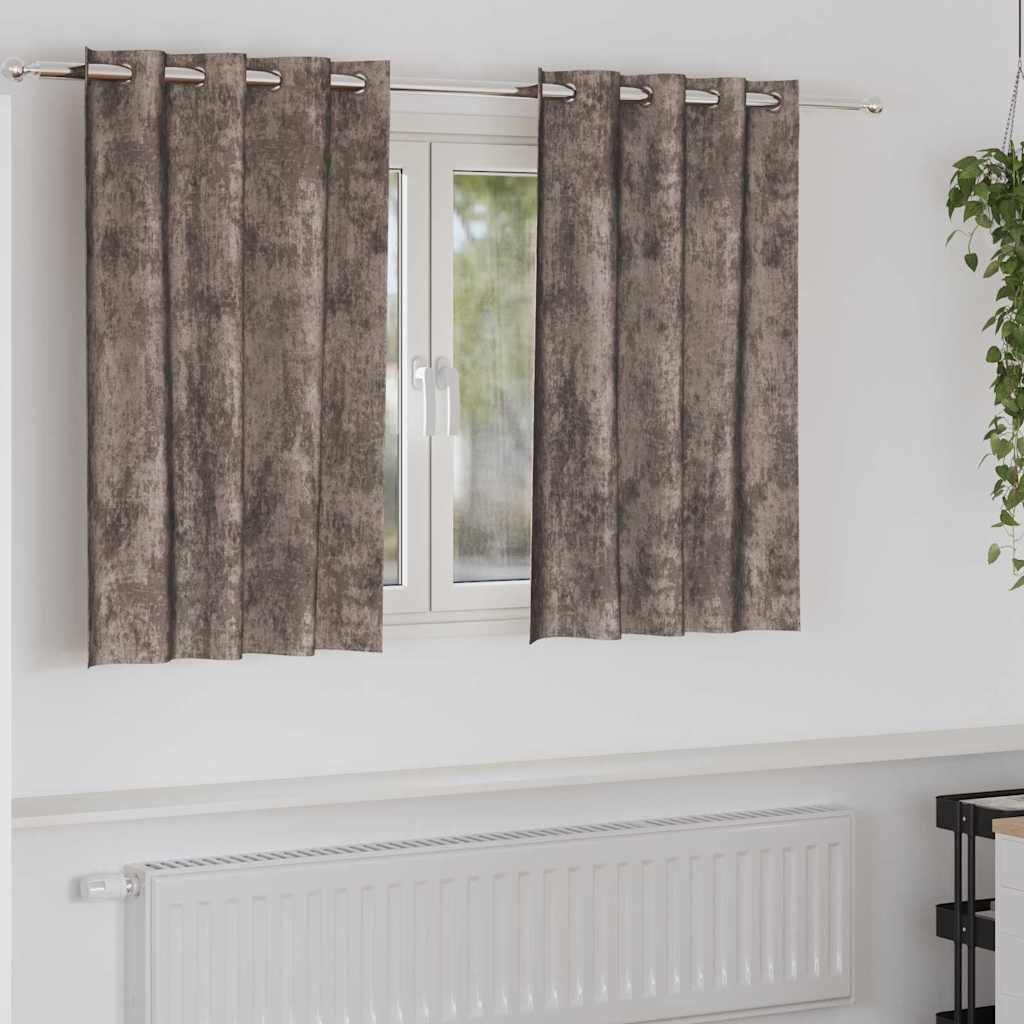 Tende in Velluto 2 pcs Cappuccino 140 x 140 cm Velluto | homemem39