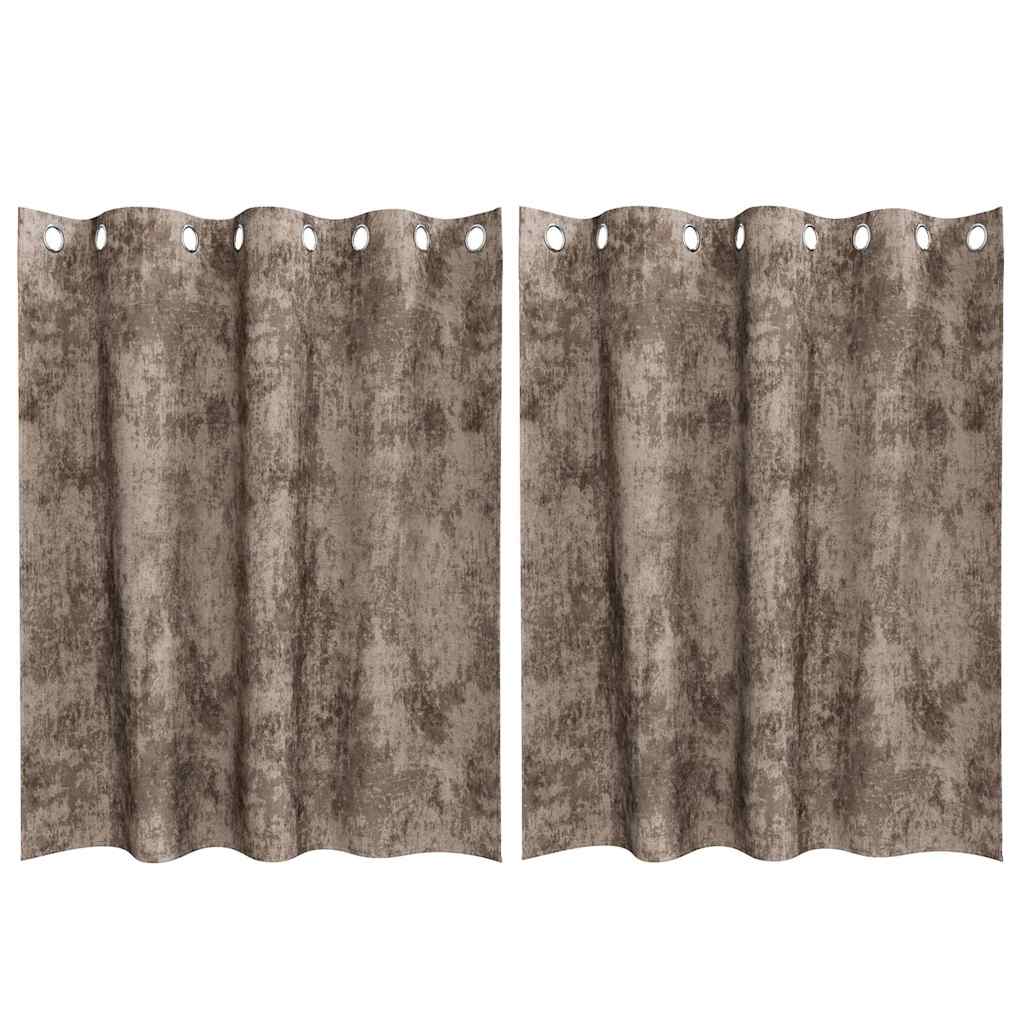 Tende in Velluto 2 pcs Cappuccino 140 x 140 cm Velluto | homemem39