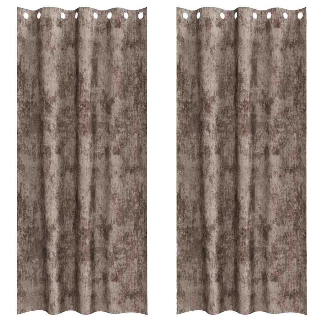 Tende in Velluto 2 pcs Cappuccino 225 x 140 cm Velluto | homemem39
