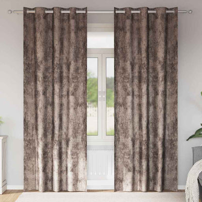 Tende in Velluto 2 pcs Cappuccino 260 x 140 cm Velluto | homemem39