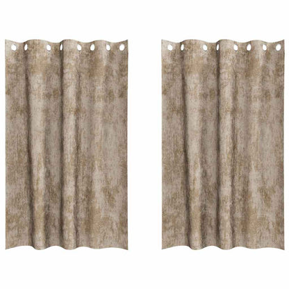 Tende in Velluto con tende 2 pcs Champagne 175 x 140 cm Velluto | homemem39