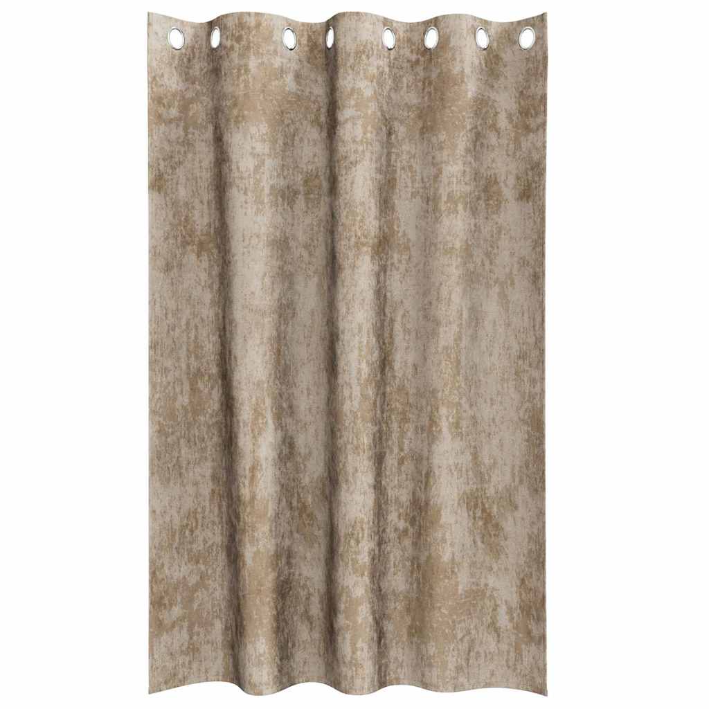 Tende in Velluto con tende 2 pcs Champagne 175 x 140 cm Velluto | homemem39