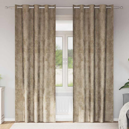 Tende in Velluto con tende 2 pcs Champagne 260 x 140 cm Velluto | homemem39