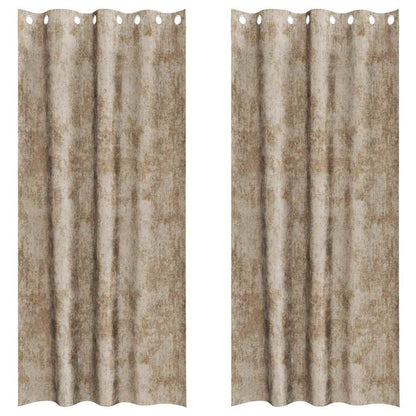 Tende in Velluto con tende 2 pcs Champagne 260 x 140 cm Velluto | homemem39