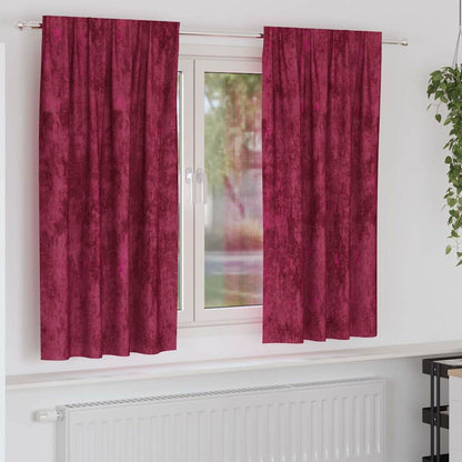 Tende in Velluto 2 pcs Rosso vino 175 x 140 cm Velluto | homemem39