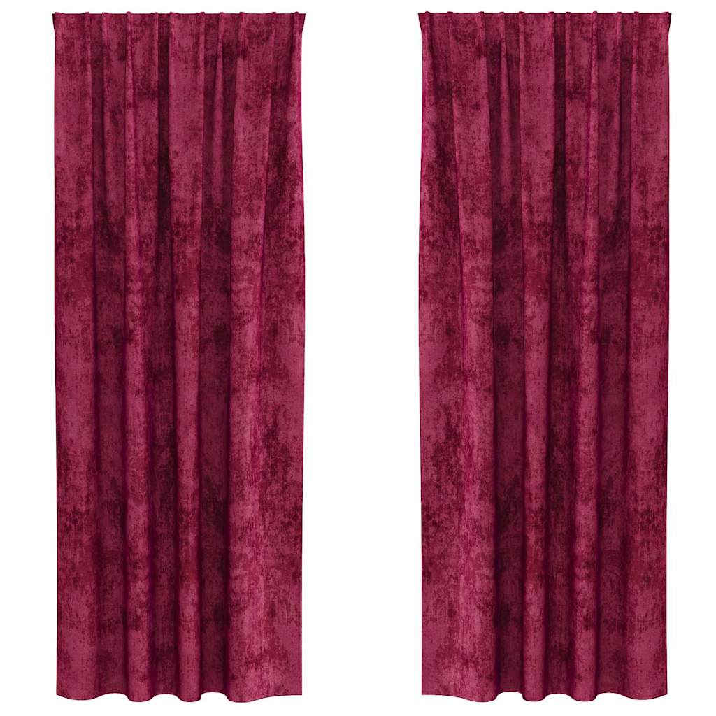 Tende in Velluto 2 pcs Rosso vino 225 x 140 cm Velluto | homemem39