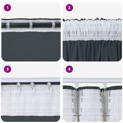 Tende in Velluto 2 pcs Grigio Argento 140 x 140 cm Velluto | homemem39
