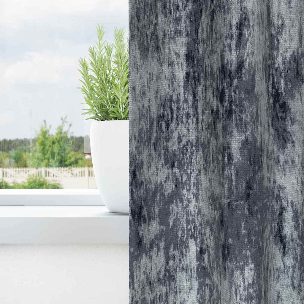 Tende in Velluto 2 pcs Grigio Argento 140 x 140 cm Velluto | homemem39