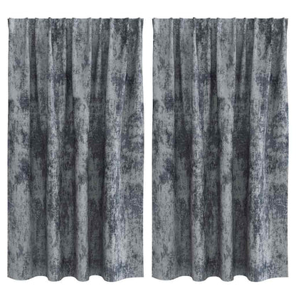 Tende in Velluto 2 pcs Grigio Argento 140 x 140 cm Velluto | homemem39