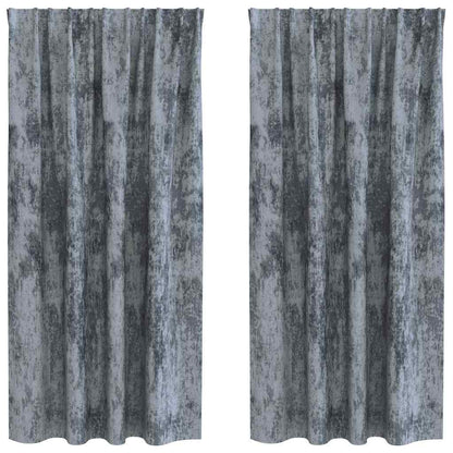 Tende in Velluto 2 pcs Grigio Argento 175 x 140 cm Velluto | homemem39