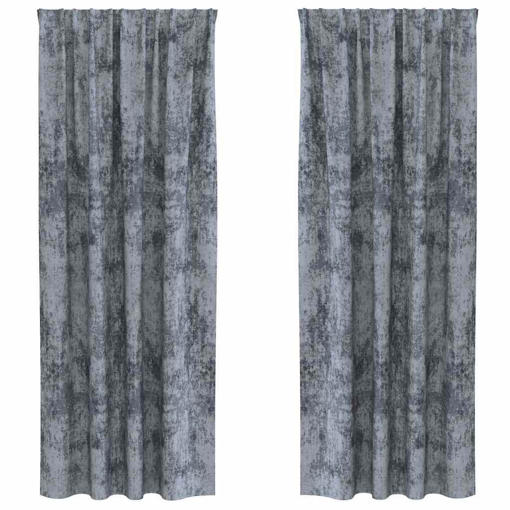 Tende in Velluto 2 pcs Grigio Argento 260 x 140 cm Velluto | homemem39