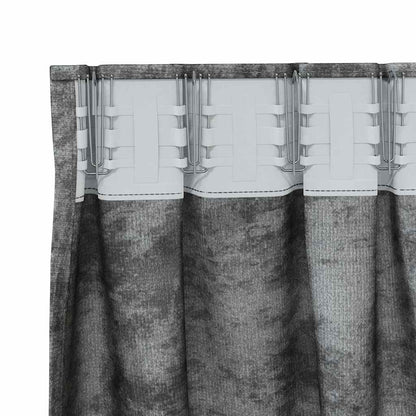 Tende in Velluto con tende 2 pcs Grigio 140 x 140 cm Velluto | homemem39