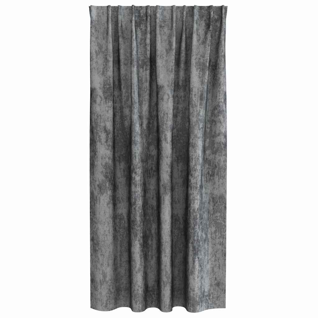 Tende in Velluto con tende 2 pcs Grigio 175 x 140 cm Velluto | homemem39