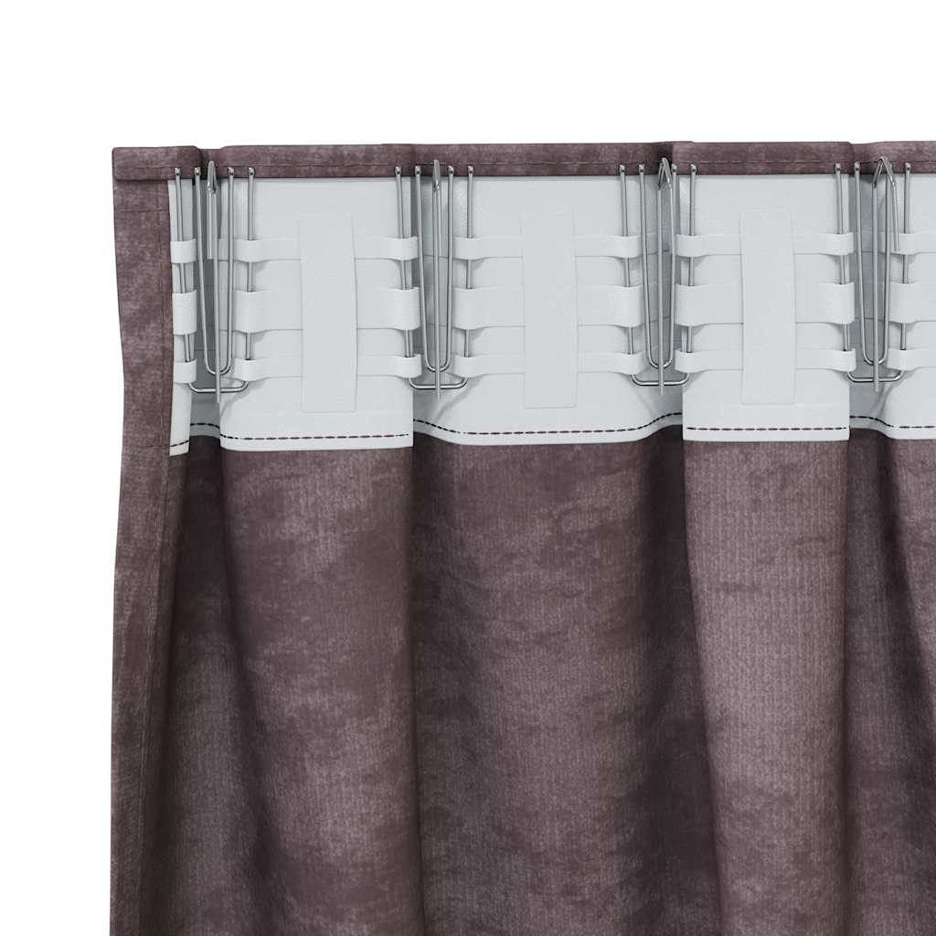 Tende in Velluto con tende 2 pcs Marrone 140 x 140 cm Velluto | homemem39