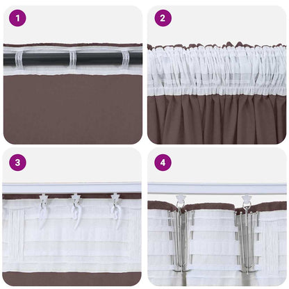 Tende in Velluto con tende 2 pcs Marrone 140 x 140 cm Velluto | homemem39