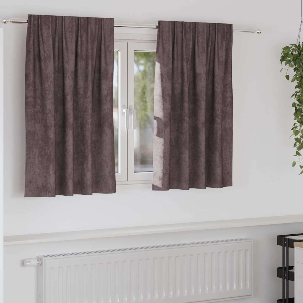 Tende in Velluto con tende 2 pcs Marrone 140 x 140 cm Velluto | homemem39