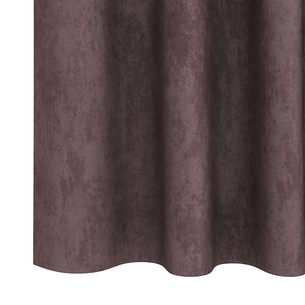 Tende in Velluto con tende 2 pcs Marrone 225 x 140 cm Velluto | homemem39