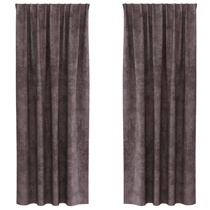 Tende in Velluto con tende 2 pcs Marrone 245 x 140 cm Velluto | homemem39