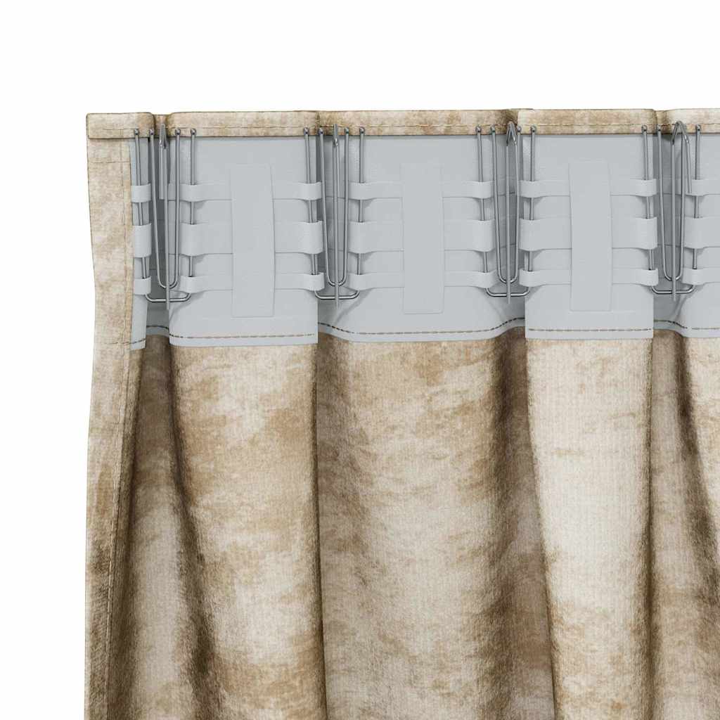 Tende in Velluto con tende 2 pcs Crema 140 x 140 cm Velluto | homemem39
