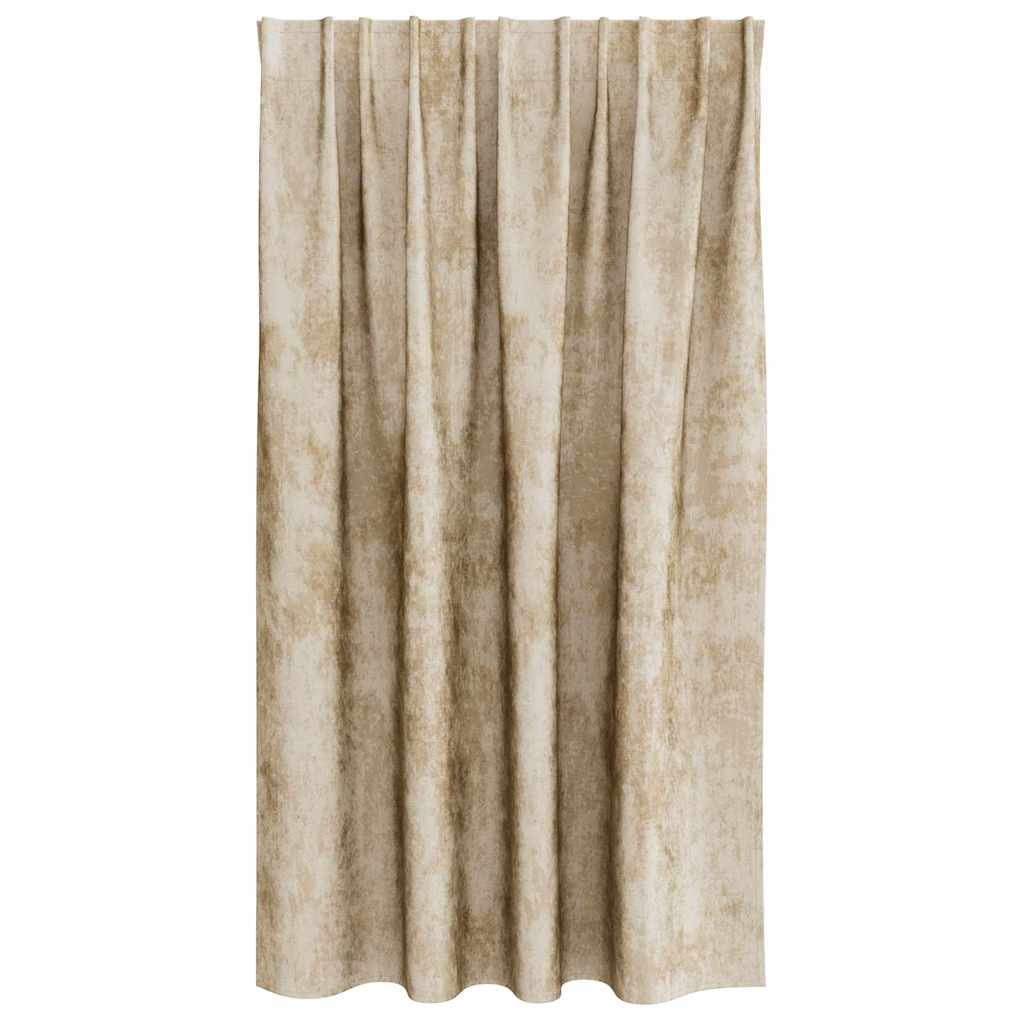 Tende in Velluto con tende 2 pcs Crema 140 x 140 cm Velluto | homemem39