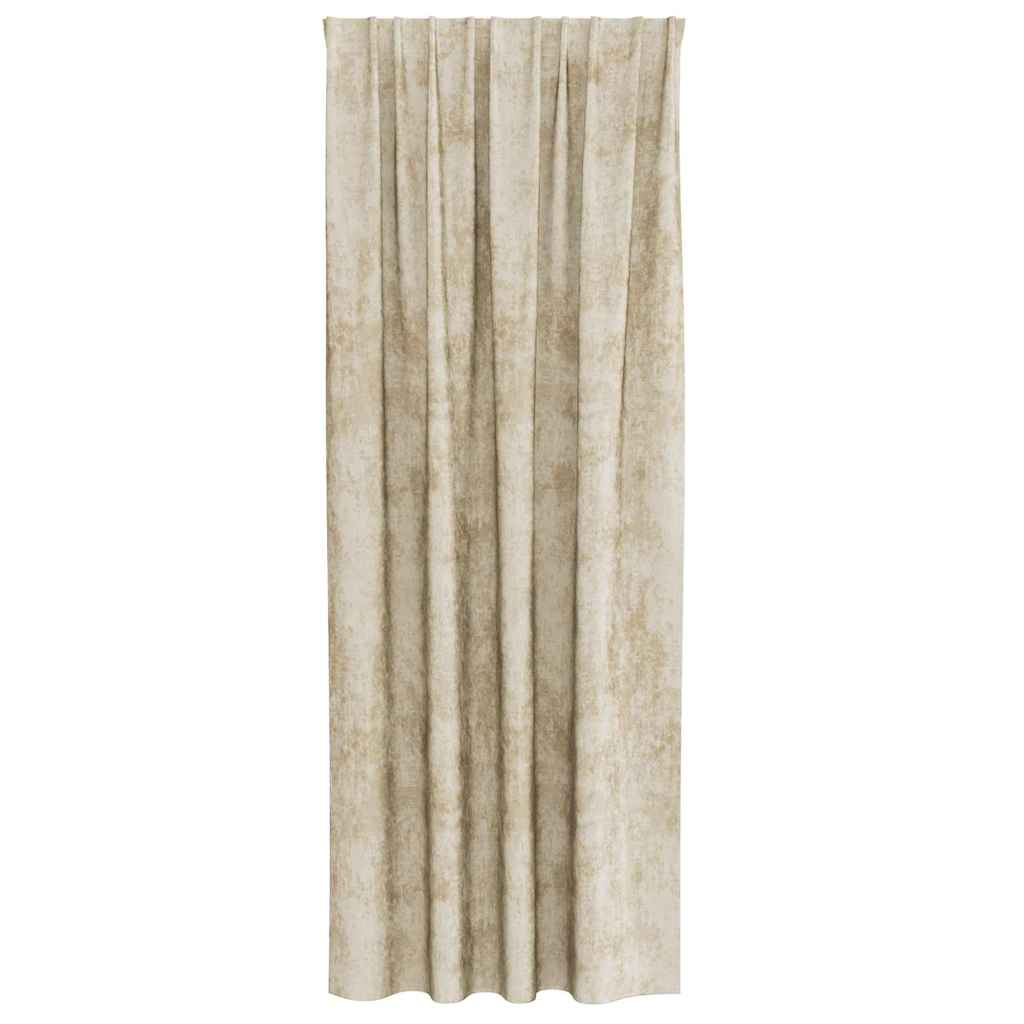 Tende in Velluto con tende 2 pcs Crema 225 x 140 cm Velluto | homemem39