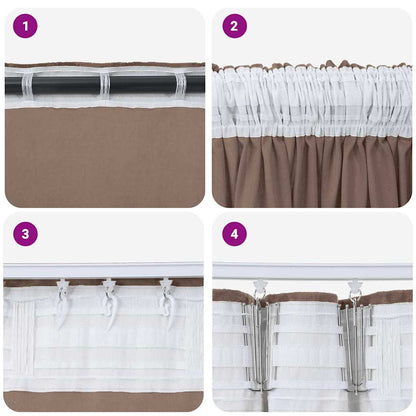 Tende in Velluto 2 pcs Cappuccino 140 x 140 cm Velluto | homemem39