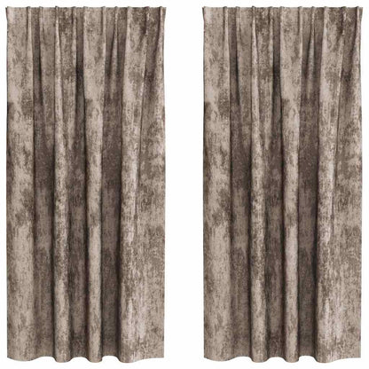 Tende in Velluto 2 pcs Cappuccino 175 x 140 cm Velluto | homemem39