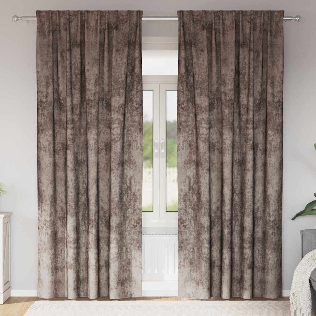 Tende in Velluto 2 pcs Cappuccino 225 x 140 cm Velluto | homemem39