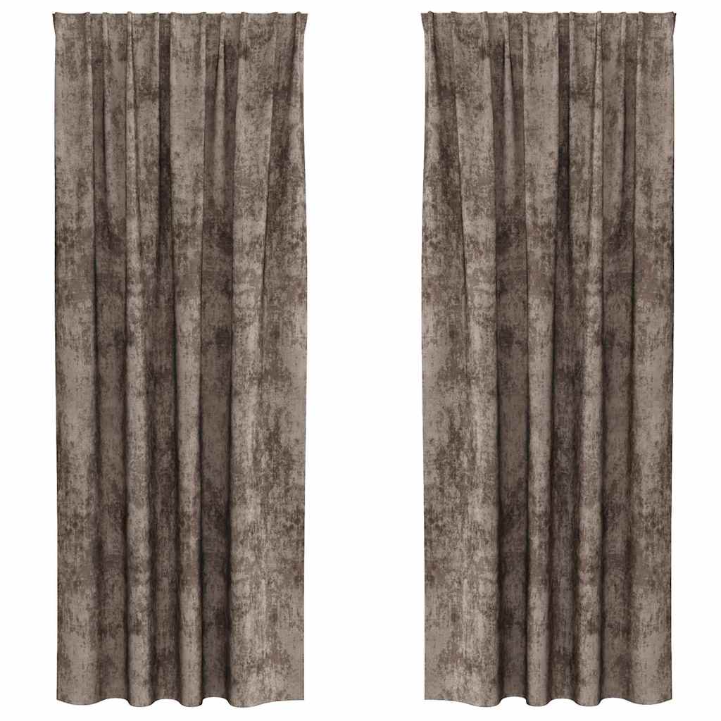 Tende in Velluto 2 pcs Cappuccino 245 x 140 cm Velluto