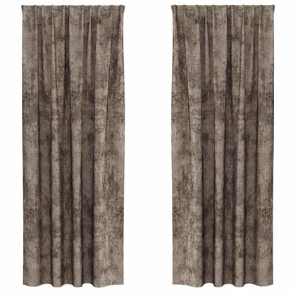 Tende in Velluto 2 pcs Cappuccino 245 x 140 cm Velluto