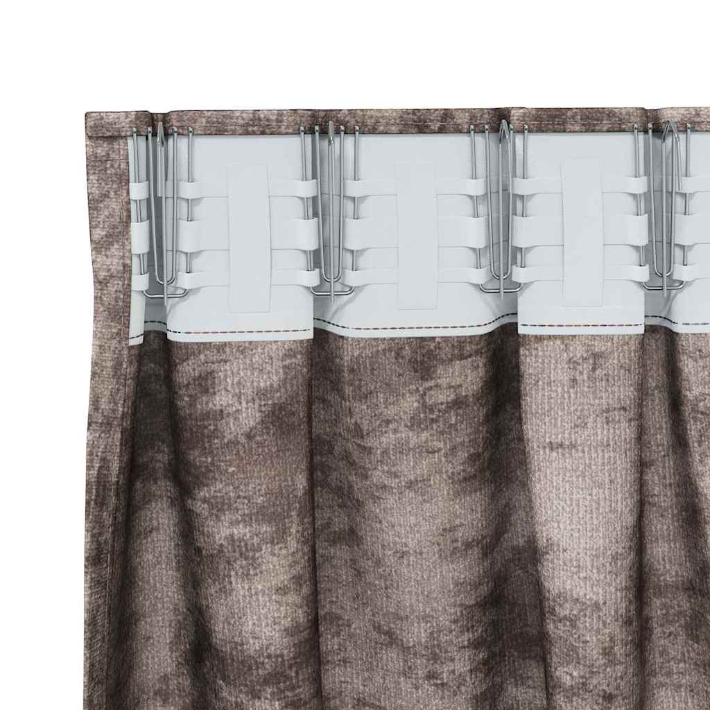 Tende in Velluto 2 pcs Cappuccino 260 x 140 cm Velluto | homemem39