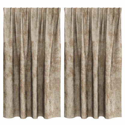 Tende in Velluto con tende 2 pcs Champagne 140 x 140 cm Velluto | homemem39