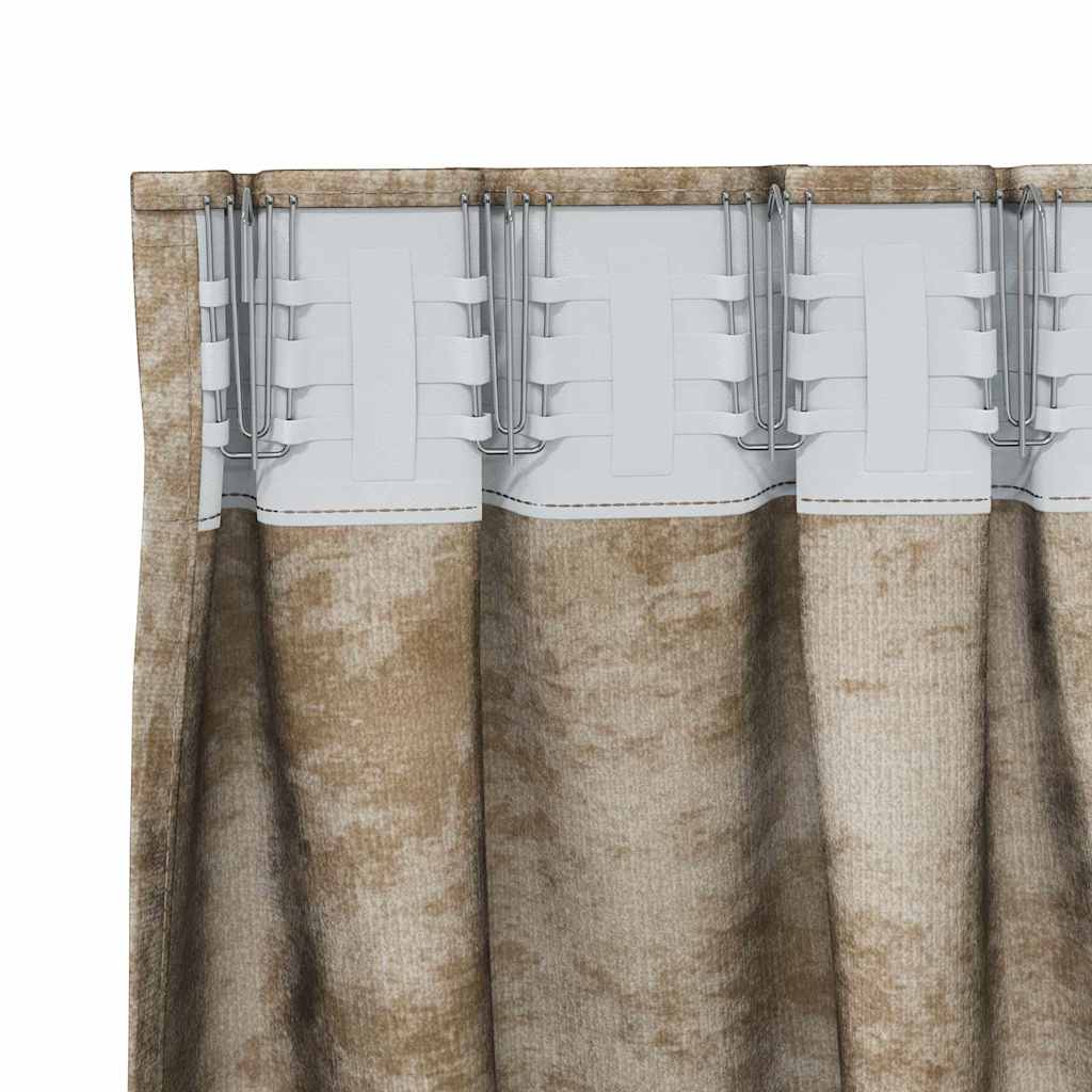 Tende in Velluto con tende 2 pcs Champagne 225 x 140 cm Velluto | homemem39
