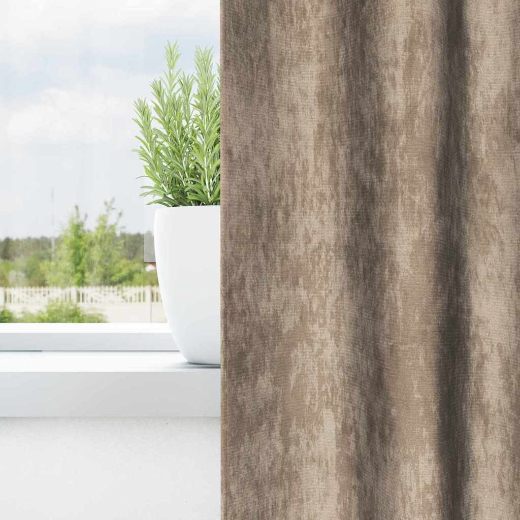 Tende in Velluto con tende 2 pcs Champagne 225 x 140 cm Velluto | homemem39