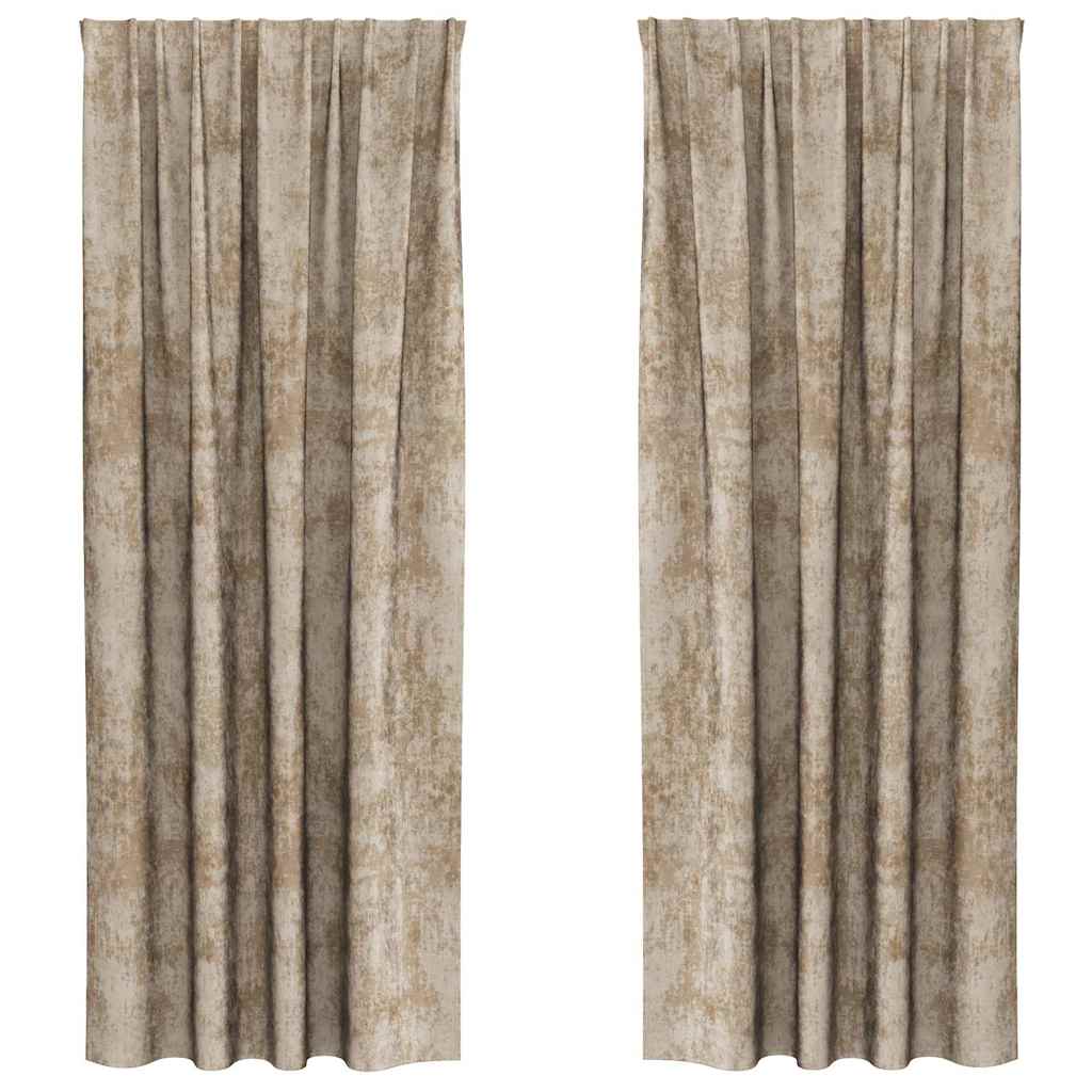 Tende in Velluto con tende 2 pcs Champagne 245 x 140 cm Velluto | homemem39