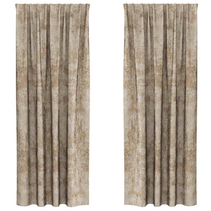 Tende in Velluto con tende 2 pcs Champagne 245 x 140 cm Velluto | homemem39