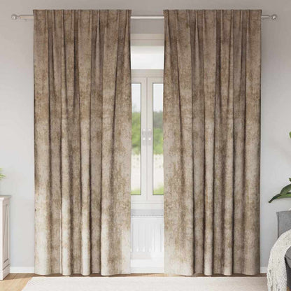 Tende in Velluto con tende 2 pcs Champagne 260 x 140 cm Velluto | homemem39