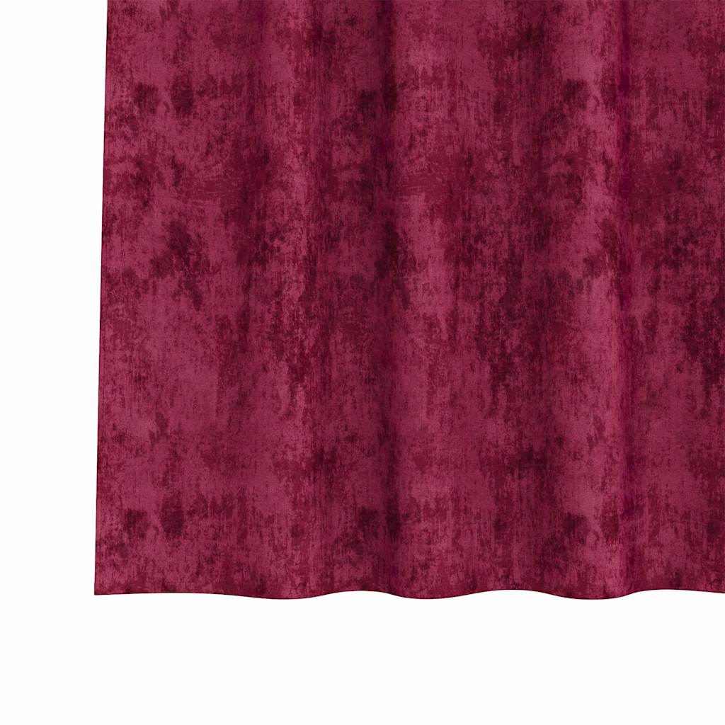 Tende in Velluto 2 pcs Rosso Vino 140 x 140 cm Velluto