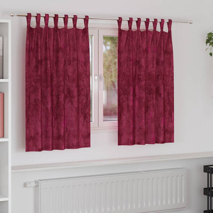 Tende in Velluto 2 pcs Rosso Vino 140 x 140 cm Velluto