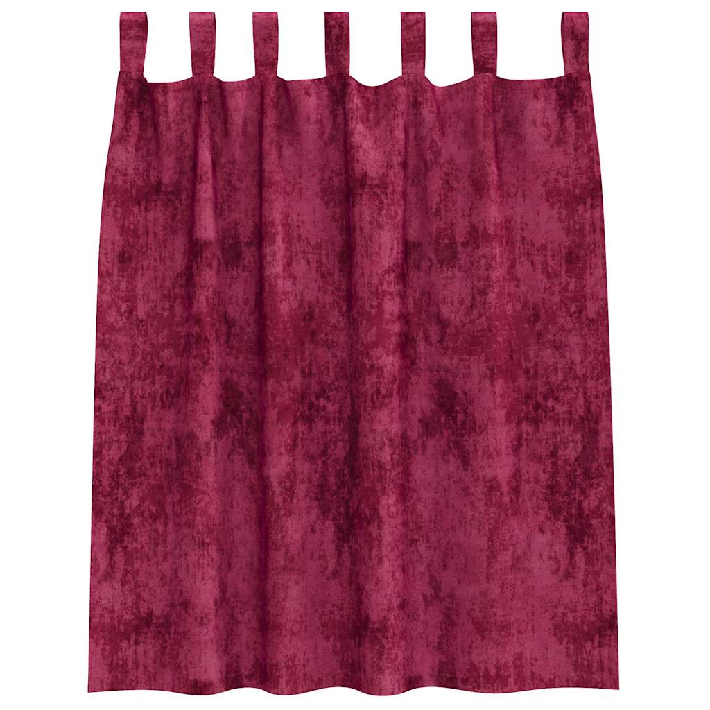 Tende in Velluto 2 pcs Rosso Vino 140 x 140 cm Velluto