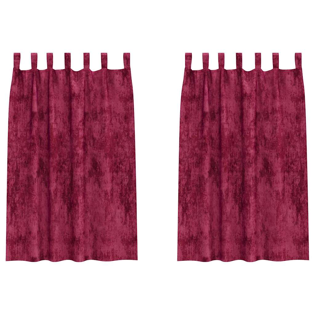 Tende in Velluto 2 pcs Rosso vino 175 x 140 cm Velluto | homemem39