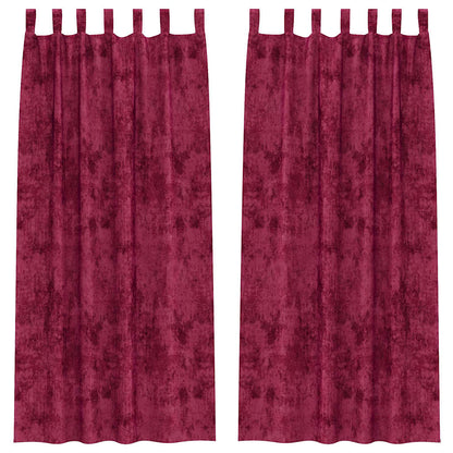 Tende in Velluto 2 pcs Rosso vino 225 x 140 cm Velluto | homemem39