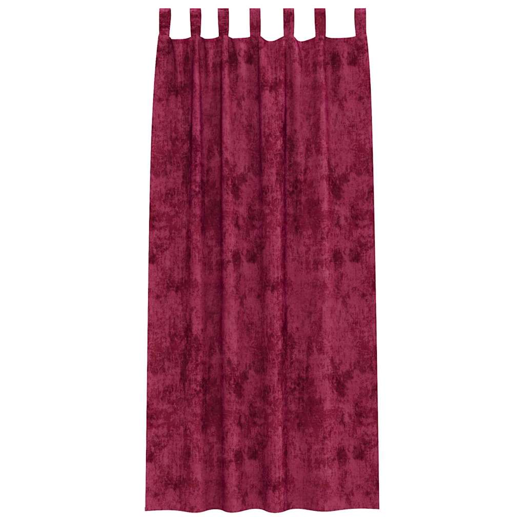 Tende in Velluto 2 pcs Rosso vino 260 x 140 cm Velluto | homemem39