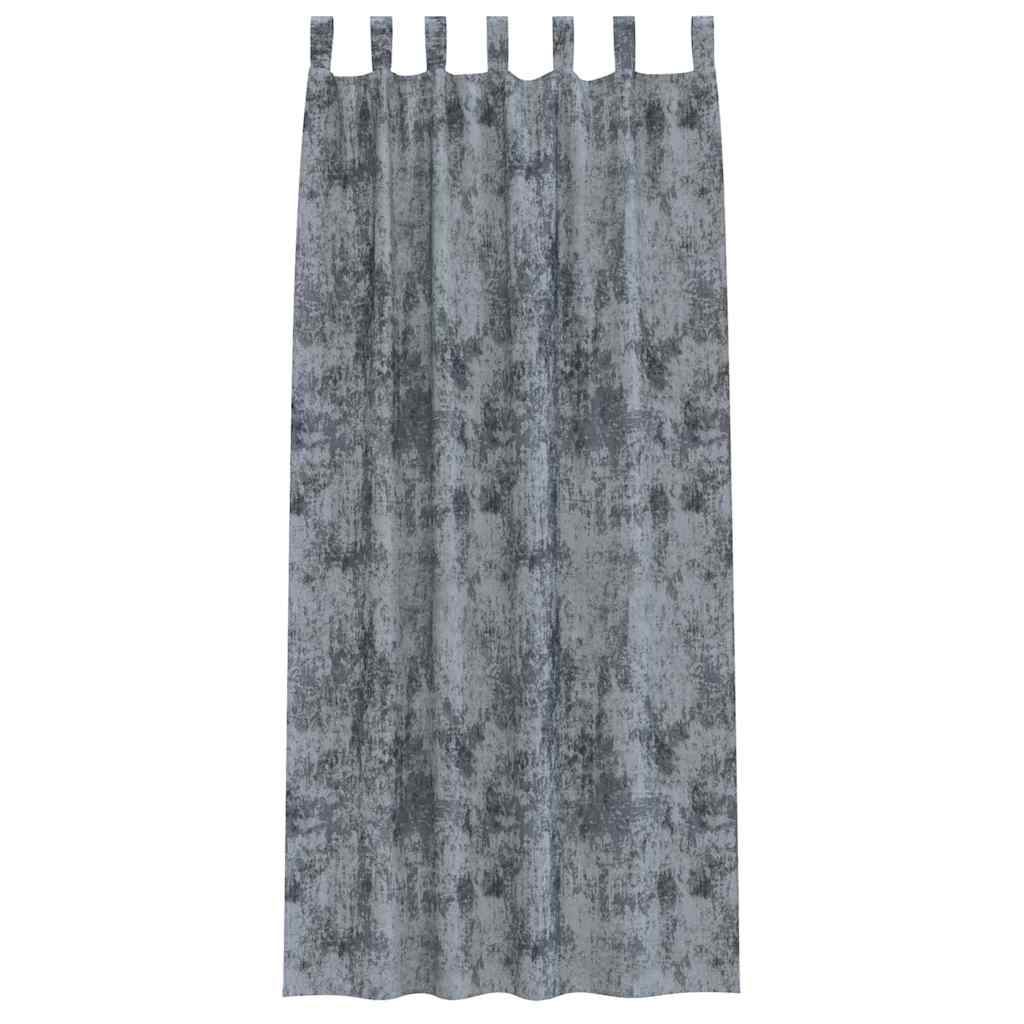 Tende in Velluto 2 pcs Grigio Argento 225 x 140 cm Velluto | homemem39