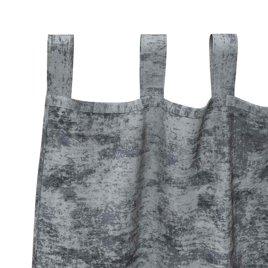 Tende in Velluto 2 pcs Grigio Argento 260 x 140 cm Velluto | homemem39