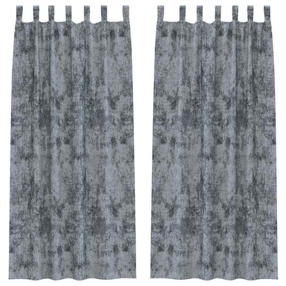 Tende in Velluto 2 pcs Grigio Argento 260 x 140 cm Velluto | homemem39