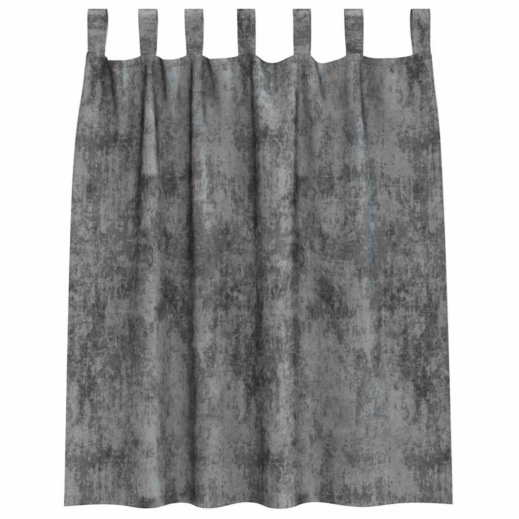 Tende in Velluto con tende 2 pcs Grigio 140 x 140 cm Velluto | homemem39